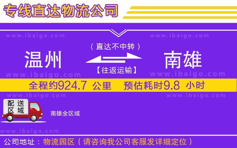 溫州到南雄物流專(zhuān)線