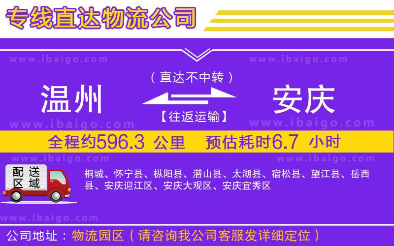 溫州到安慶物流專(zhuān)線(xiàn)