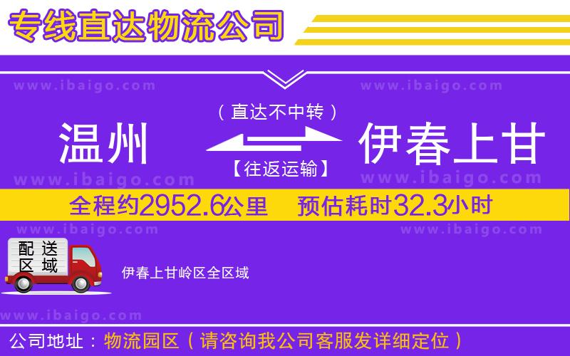 溫州到伊春上甘嶺區(qū)貨運專線