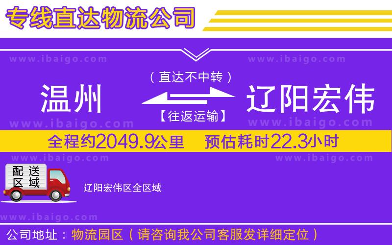 溫州到遼陽宏偉區(qū)物流專線