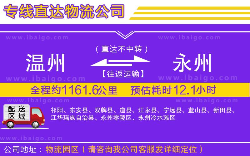 溫州到永州貨運公司