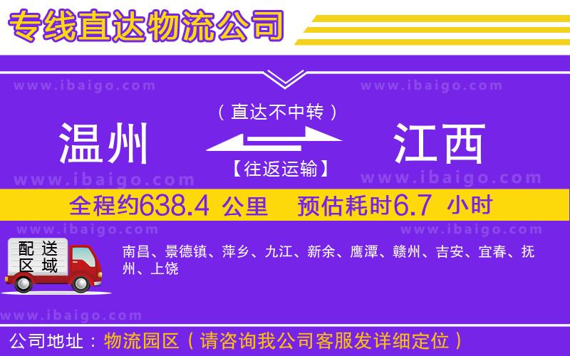 溫州到江西貨運公司