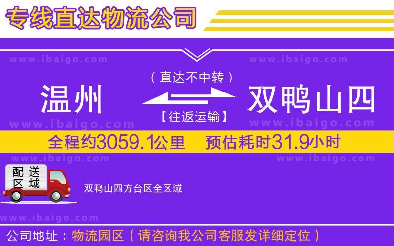 溫州到雙鴨山四方臺(tái)區(qū)物流專(zhuān)線