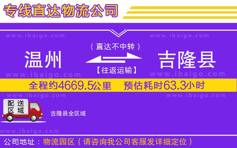 溫州到吉隆縣貨運專線