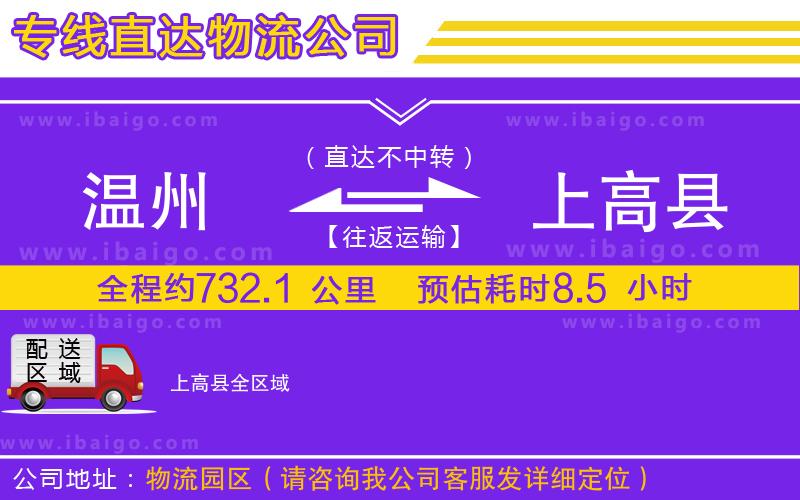 溫州到上高縣貨運(yùn)