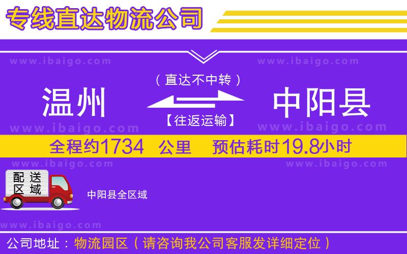 溫州到中陽(yáng)縣貨運(yùn)