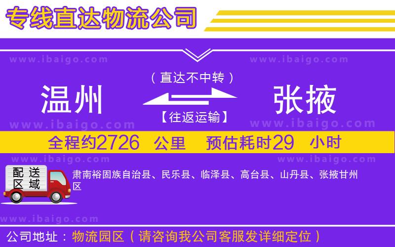 溫州到張掖貨運(yùn)