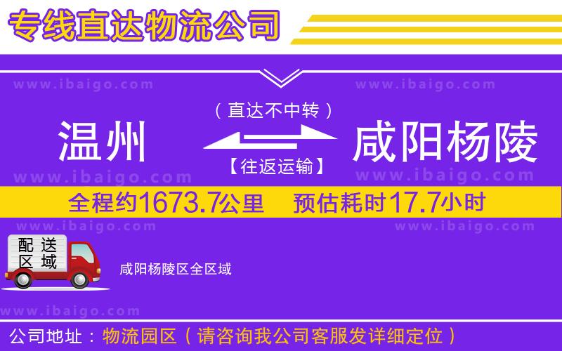 溫州到咸陽(yáng)楊陵區(qū)物流