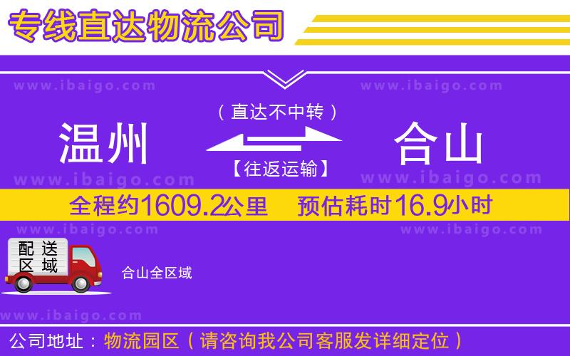 溫州到合山貨運